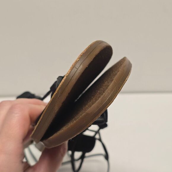 Madewell The Boardwalk Lace Up Greek Gladiator Sandal Black Leather Women's 8.5 - Picture 4 of 10